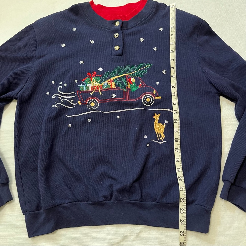Vintage Teddi Christmas Red Truck Grandma Sweatshirt - Picture 7 of 9
